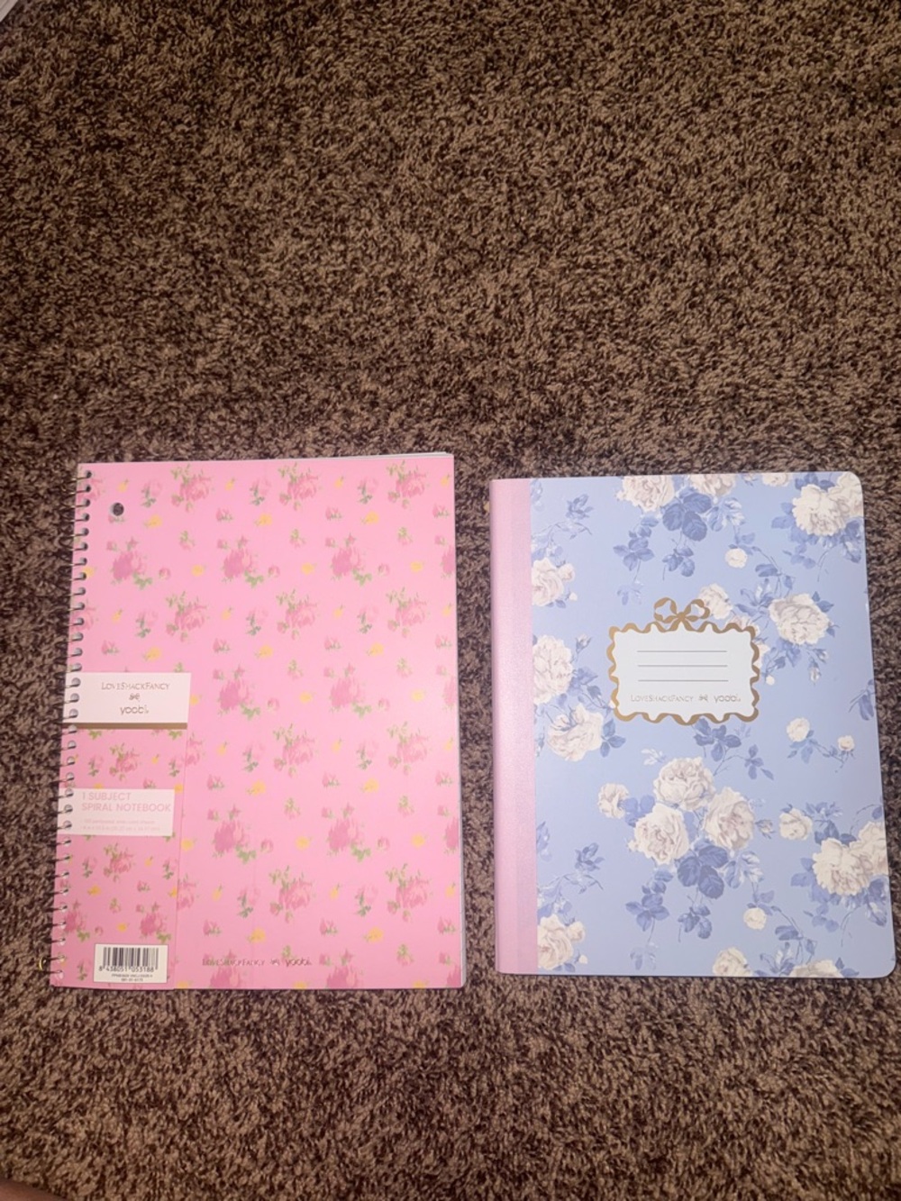 LoveShackFancy x Target Pink Notebook & Blue Composition Notebook